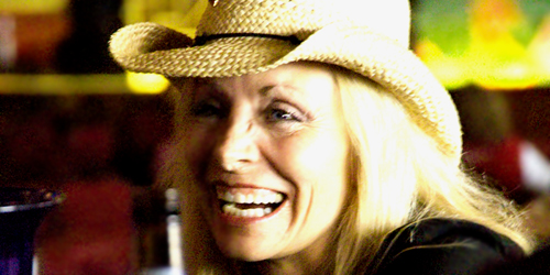 A Happy woman at the Icehouse Bar